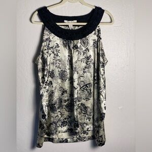 American Rag Black and White Ruffled Blouse